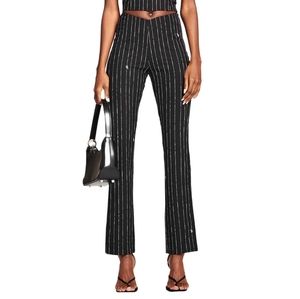 I.AM.GIA Black Pinstripe Pants S